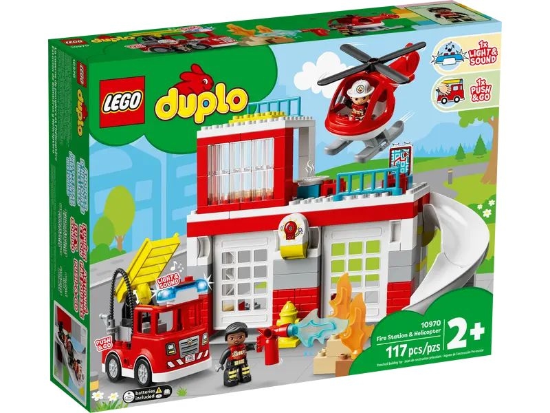 Duplo - la caserne et l'helicoptere des pompiers