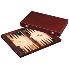 Backgammon coffre en bois brun 41x24x5cm