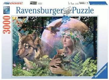 Puzzle 3000 pcs - loup au clair de lune