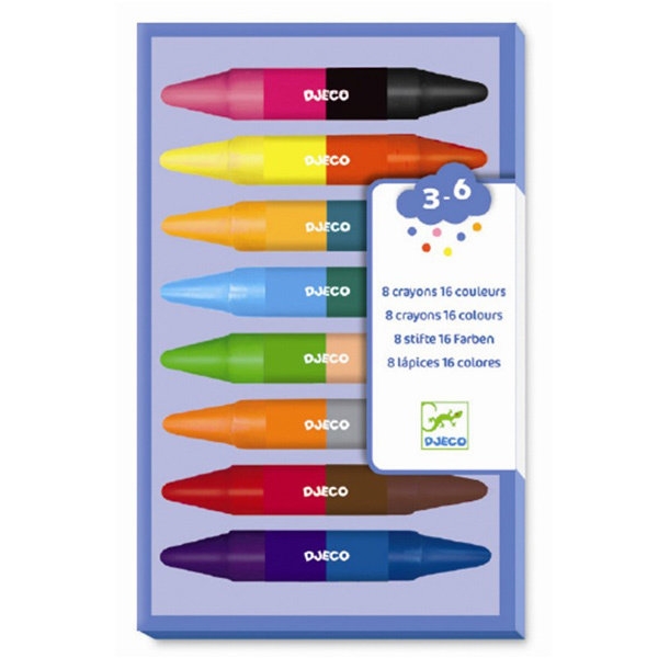 bricolage - couleurs des petits - 8 crayons doubles 16 couleurs