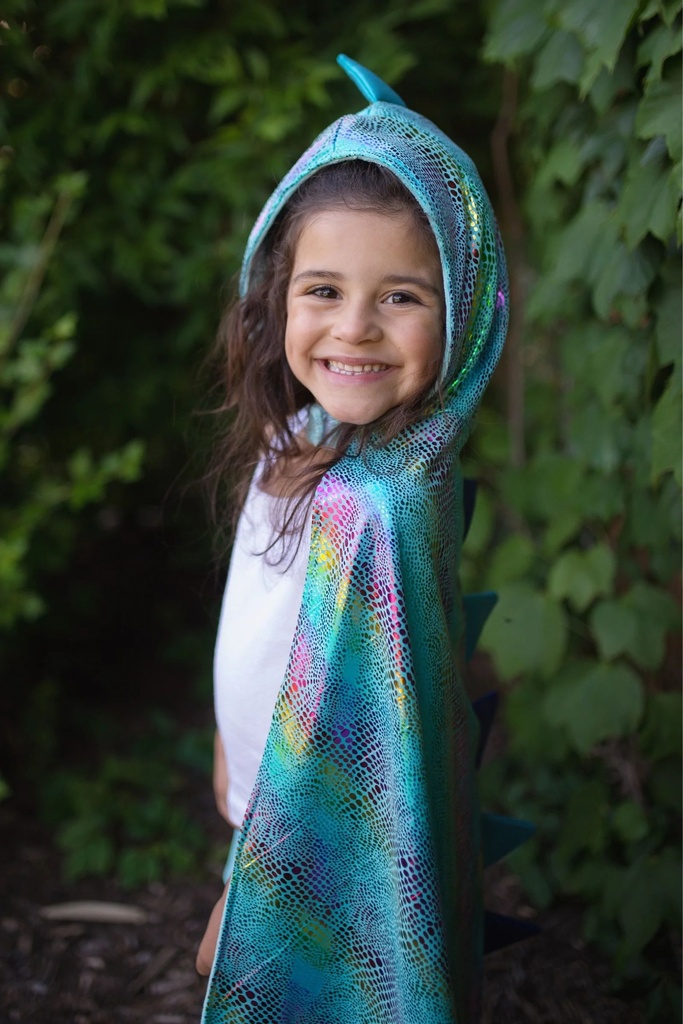 deguisement cape reversible licorne/dragon bleu clair 5-6