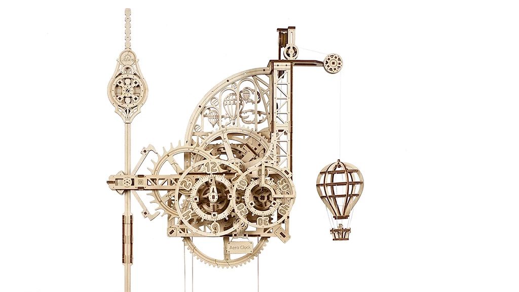 ugears - horloge murale avec pendule