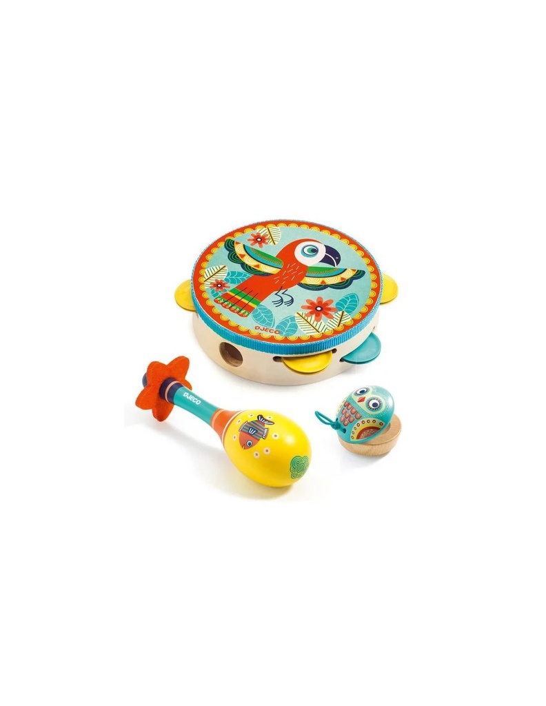 Animambo - set maracas/tambourin/castagnette