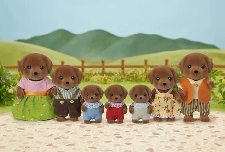 Sylvanian - la famille Labrador chocolat