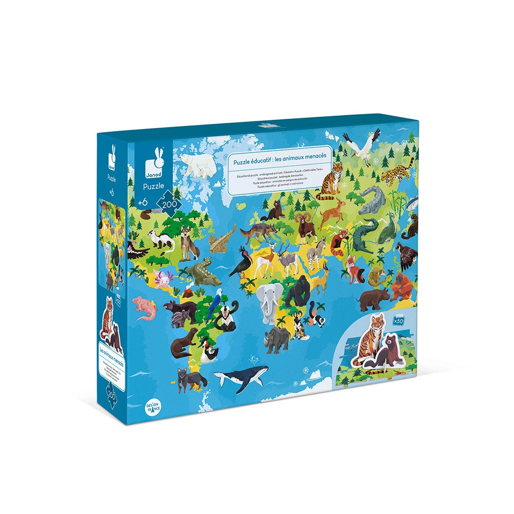 puzzle educatif - les animaux menaces