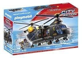 Playmobil city action - hélicoptère de transport des forces spéciales