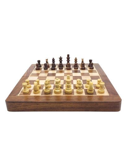 Coffret patiné échecs magnétique 30 cm