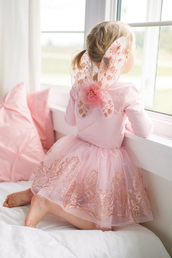 Set jupe tutu et ailes, or/rose taille 4-6 ans