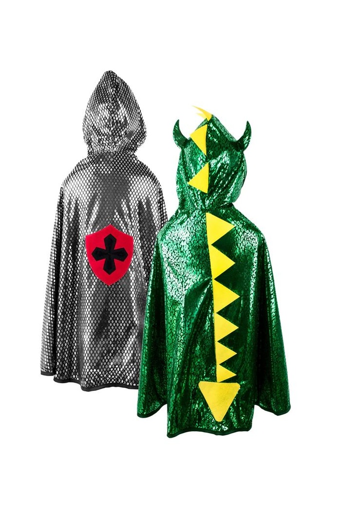 Cape reversible chevalier dragon 5/6 ans