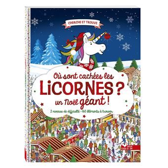 Cherche et trouve - Où sont cachées les licornes? Un Noël géant