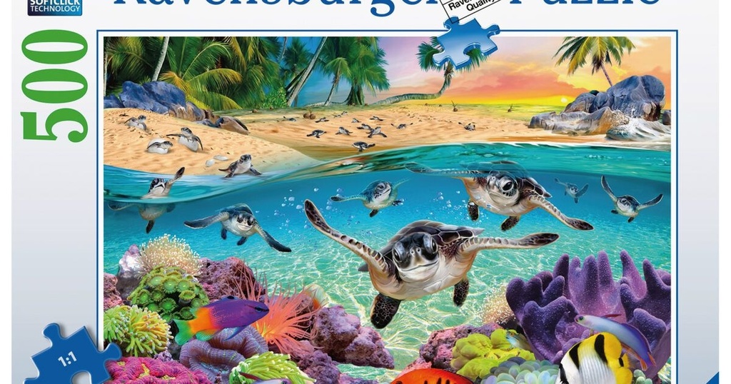 Puzzle 500 pièces grandes pièces - Les bébés tortue de mer