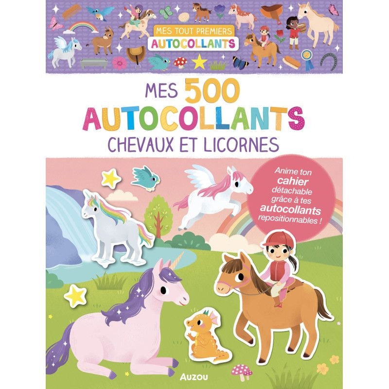 Auzou - mes 500 autocollants chevaux et licornes