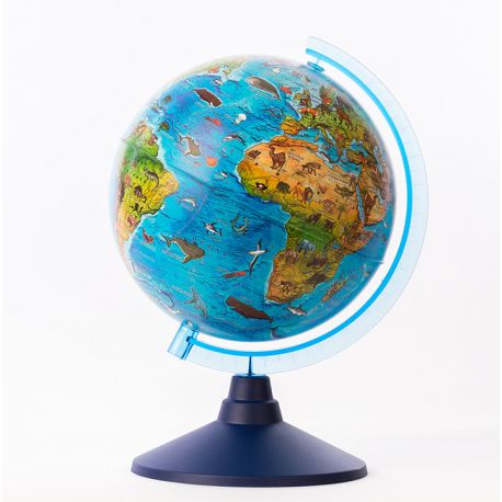 globe 32 cm lumineux animaux