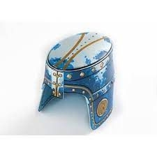 casque chevalier bleu