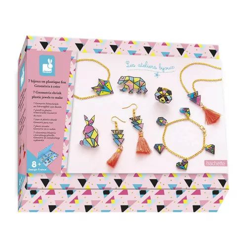 Kit Créatif - Coffret 7 Bijoux en Plastique Fou Geometrix à Créer