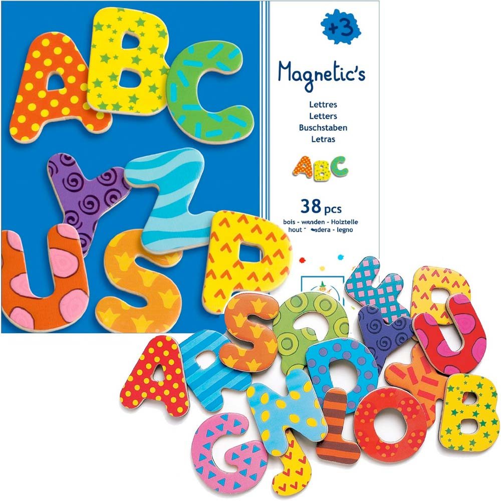 magnetique bois - 38 grandes lettres