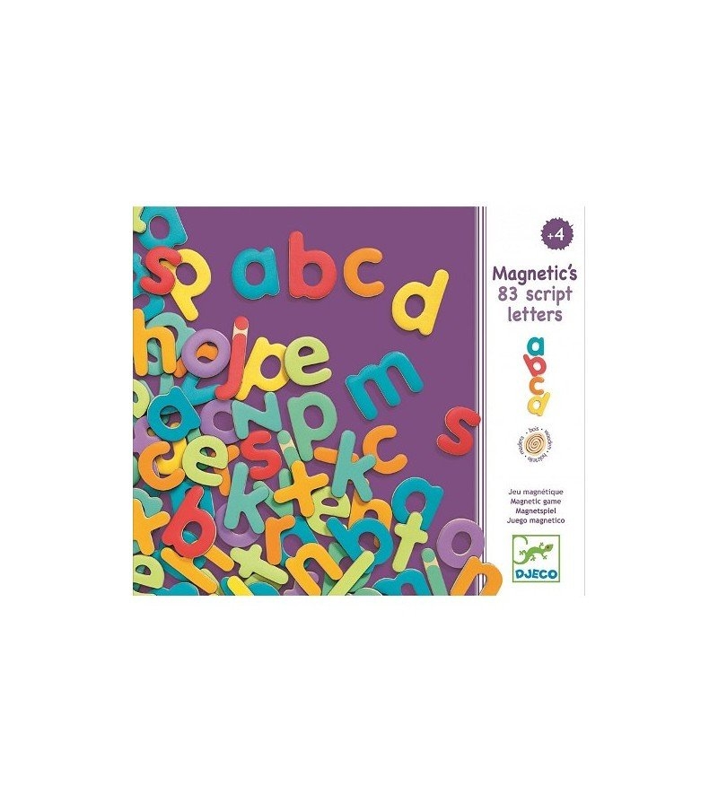 magnetique bois - 83 lettres script