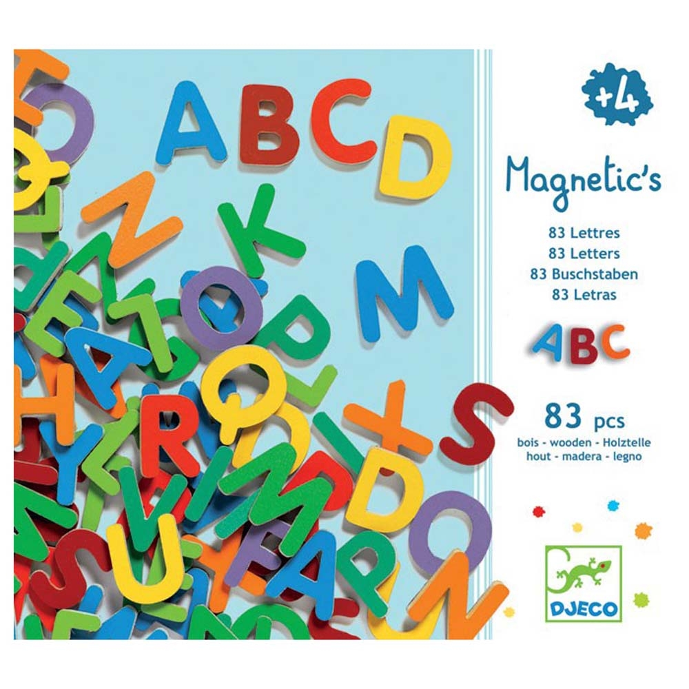 magnetique bois - 83 petites lettres