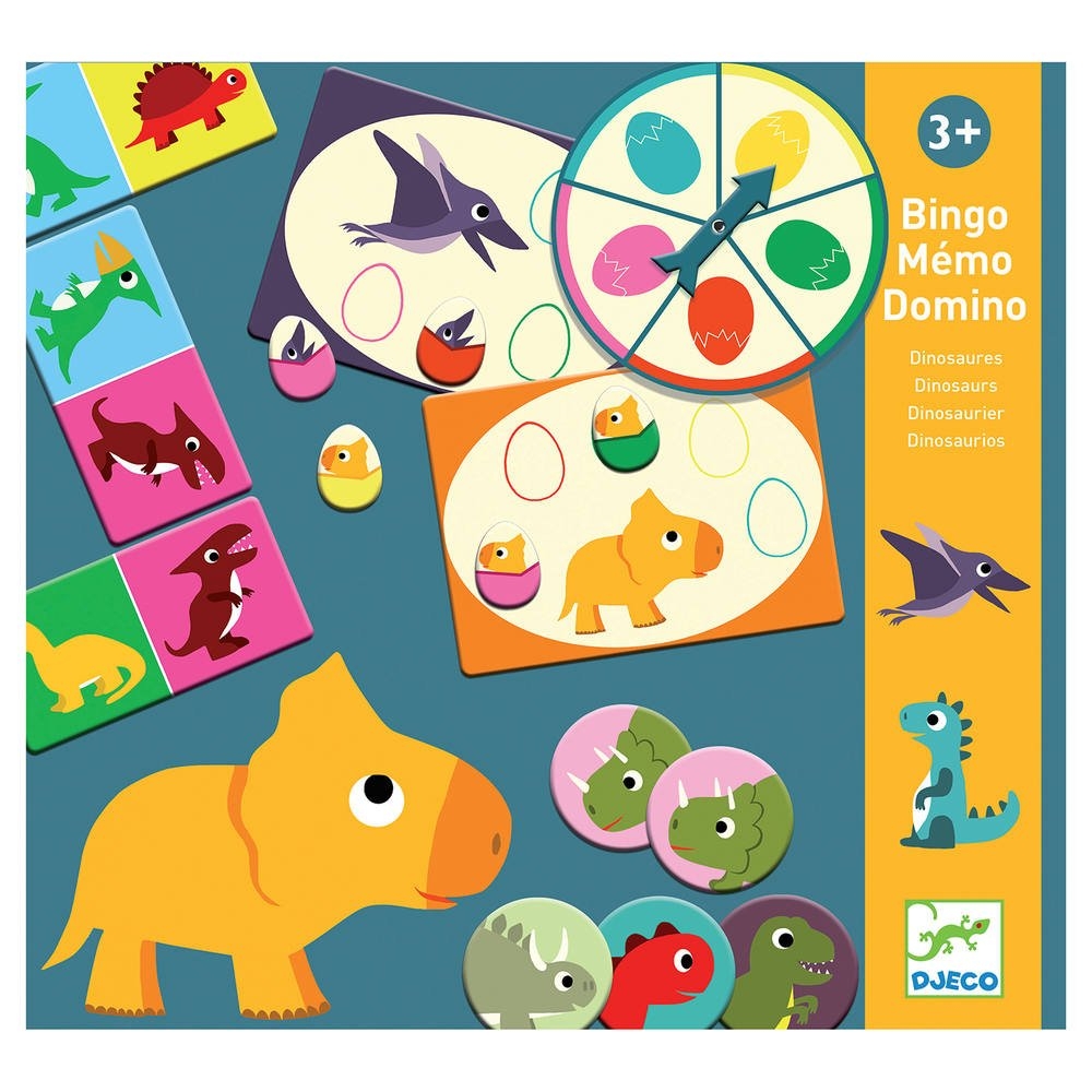 jeu educatif - bingo memo domino - dinosaures