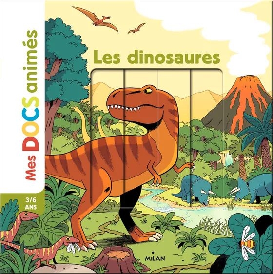 Edition Milan - mes docs animés 4-7 ans : les dinosaures