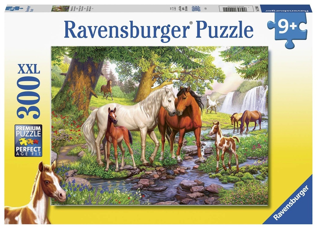 Puzzle 300 pcs XXL - chevaux sauvages à la rivière