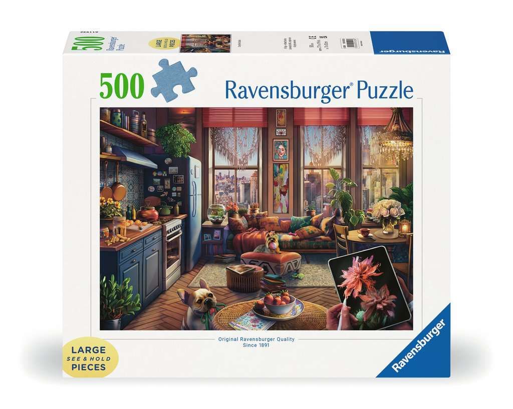 Puzzle 500 pcs - cozy boho studio - larges pieces