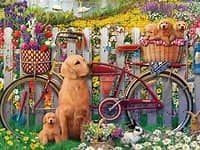 puzzle 500 pcs - chiens mignons dans le jardin