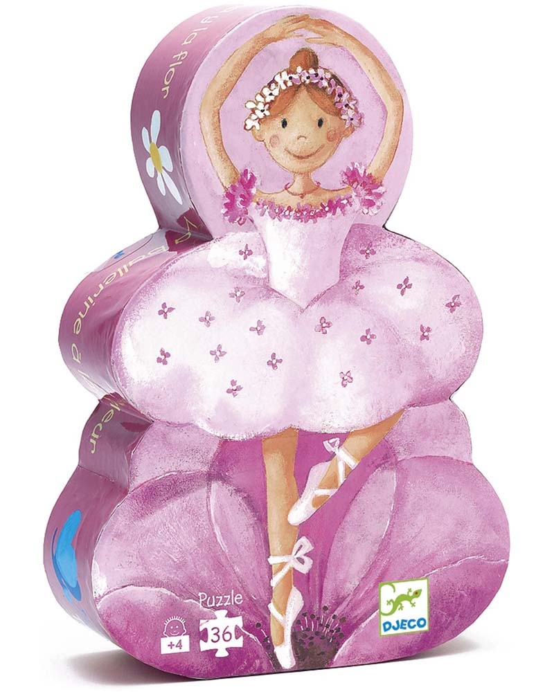 puzzle silhouette 36 pces - la ballerine a la fleur