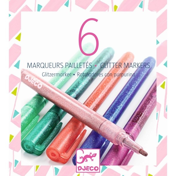 marqueurs paillettes x 6