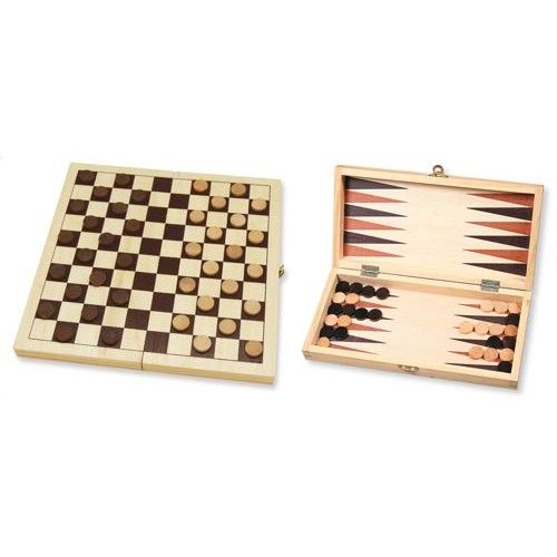 Jeu de dames + backgammon pliable 29cm