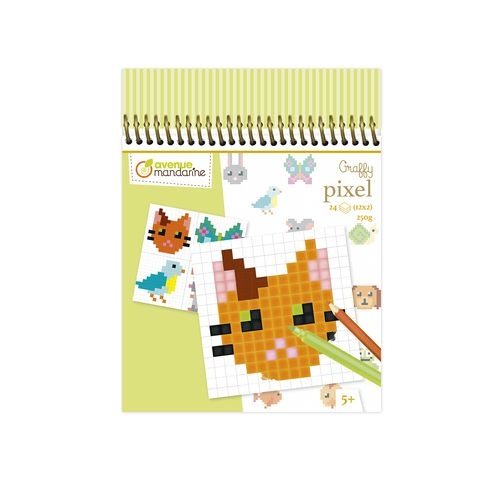 Carnet de coloriage - graffy pixel, animaux familiers