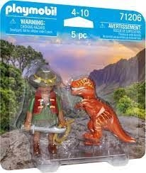 Aventurier et dinosaure