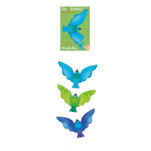 les 3 oiseaux equilibristes vert