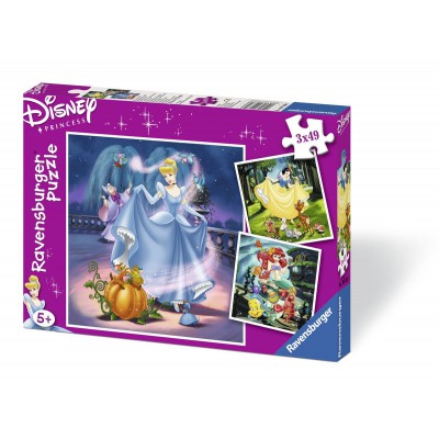 3 Puzzles 49 pièces - Disney Princesses