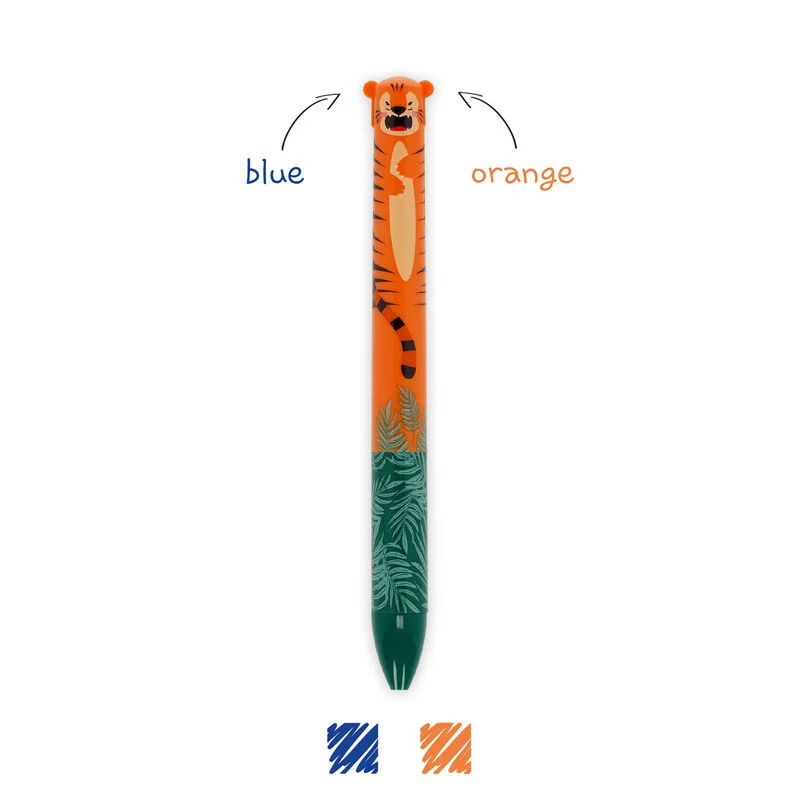 Stylo à bille Click & clack 2 couleurs - tigre