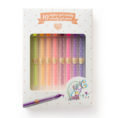 10 stylos gel candy