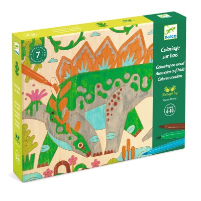 Coloriage sur bois - Dino world 