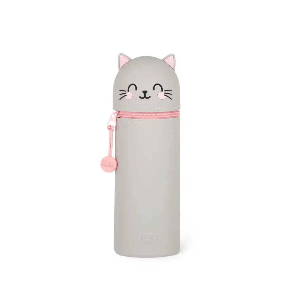 Trousse en silicone 2 en 1 LAPIN GRIS Kawaii