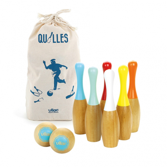 Jeu de bowling 6 quilles en bois