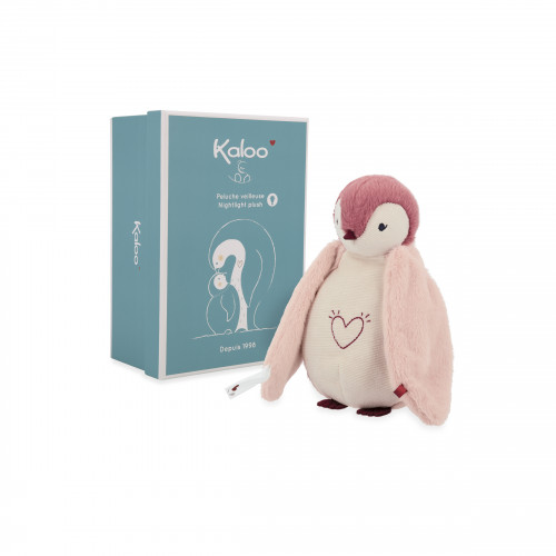 Peluche veilleuse manchot rose