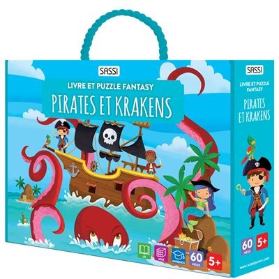 Puzzle (60 pièces) - Pirates Et Krakens - Livre inclus