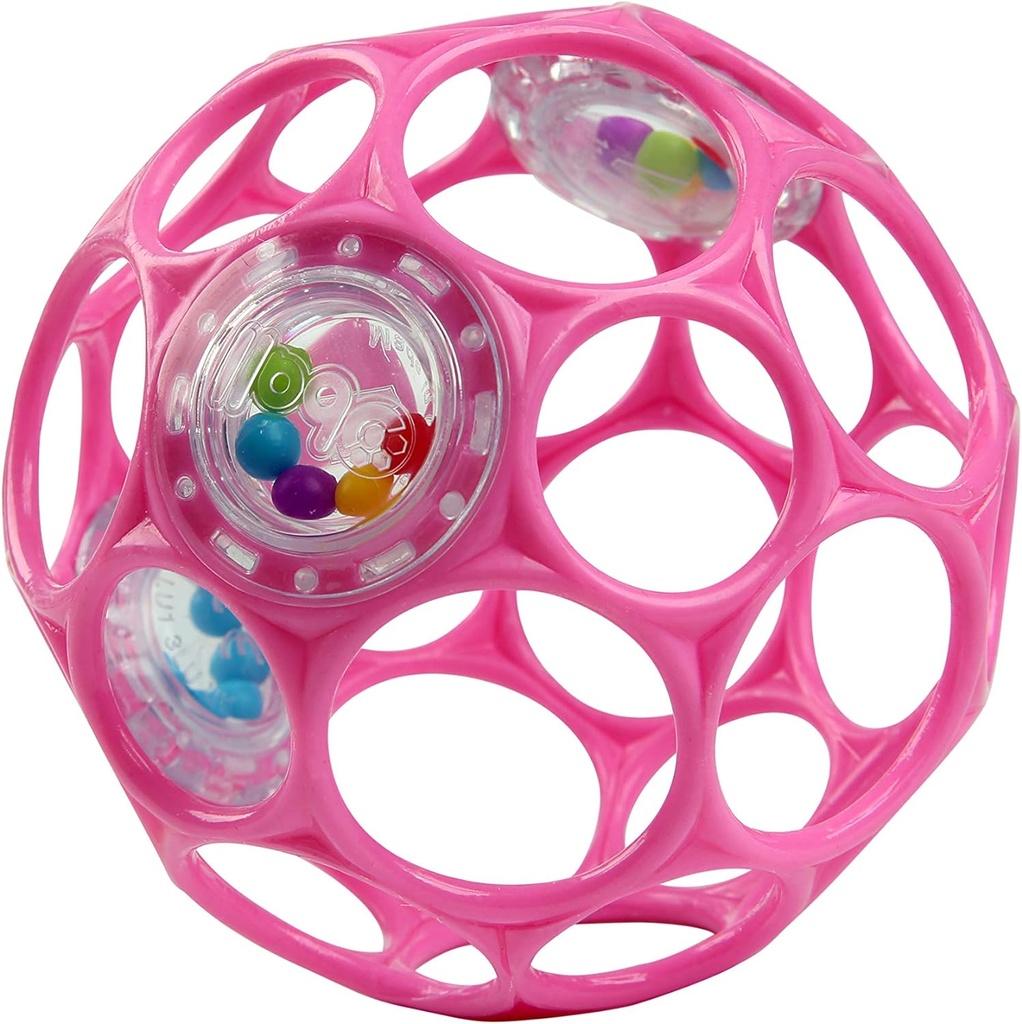 Oball Rattle - Hochet balle rose - 10cm