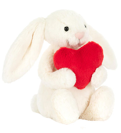 Bashful lapin blanc et coeur rouge petit