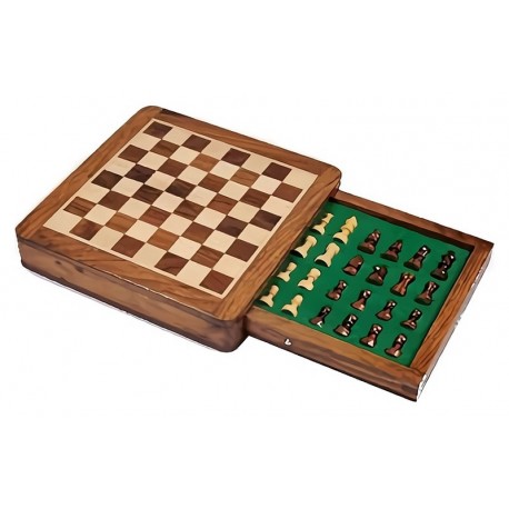 Jeu d'échecs magnétique de voyage avec tiroir