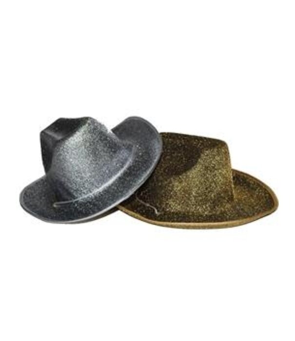 Chapeau de cowboy avec paillettes argent