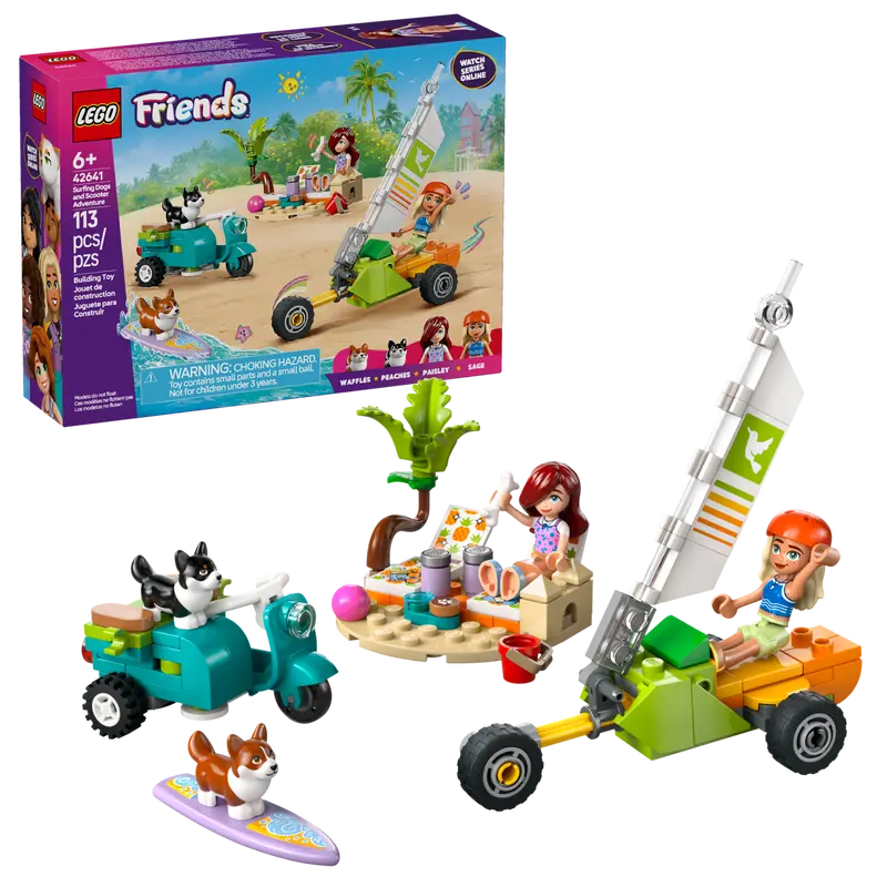 LEGO Friends 42641 - Amusement en surf et scooter avec les chiens 