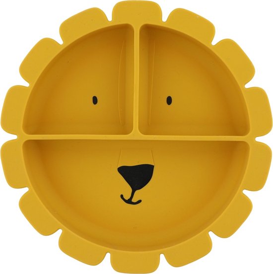 Assiette avec ventouse en silicone et compartiments -  Mr. Lion 