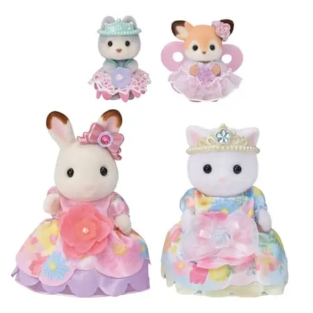 Sylvanian - Les princesses en robe à fleurs