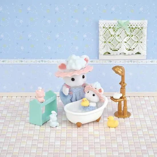 Sylvanian - L'heure du bain moussant frère-soeur