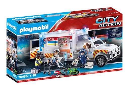 [Playmobil-70936] 70936 ambulance avec secouristes et blessé